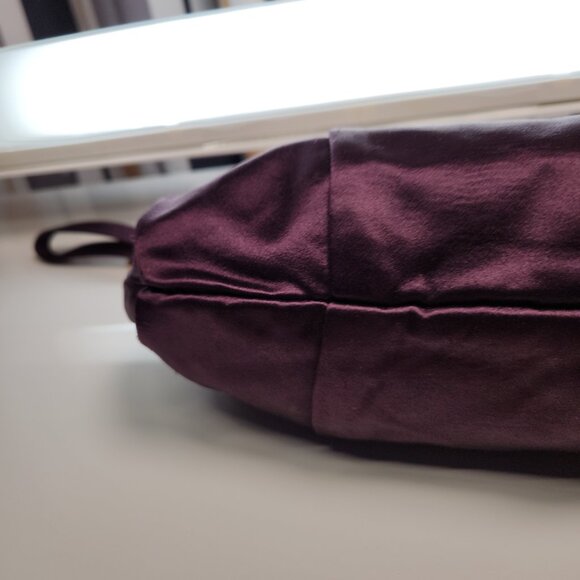 Vintage Prada Mini Wristlet Bag in Purple Eggplant Satin Fabric w Gold Hardware - Picture 12 of 16